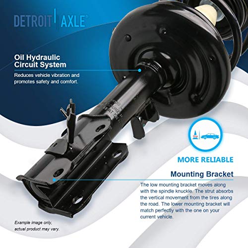 Image of Detroit Axle - 2 Front Struts for 2007-2013 Nissan Altima Complete Struts with Coil Spring 2008 2009 2010 2011 2012 Replacement Quick Install Ready Strut Shock Assembly