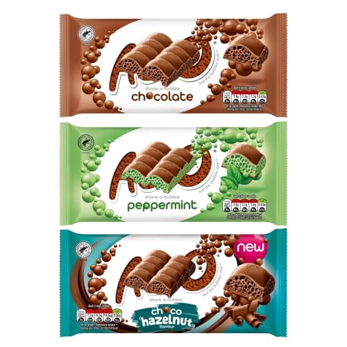 Chocolate Bars - Chocolate Delightful Peppermint Choco Hazelnut - Pack of 3 90g