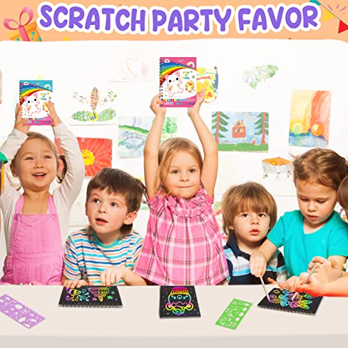 Zmlm Scratch Art Party-Favor Notebook: 16 Pack Rainbow Mini Scratch Note Bulk Art Craft Drawing Supplies Kit For Age 3-12 Year Old Kid Boy Girl Diy Toy Gift For Birthday Children's Day Activity #TOP2