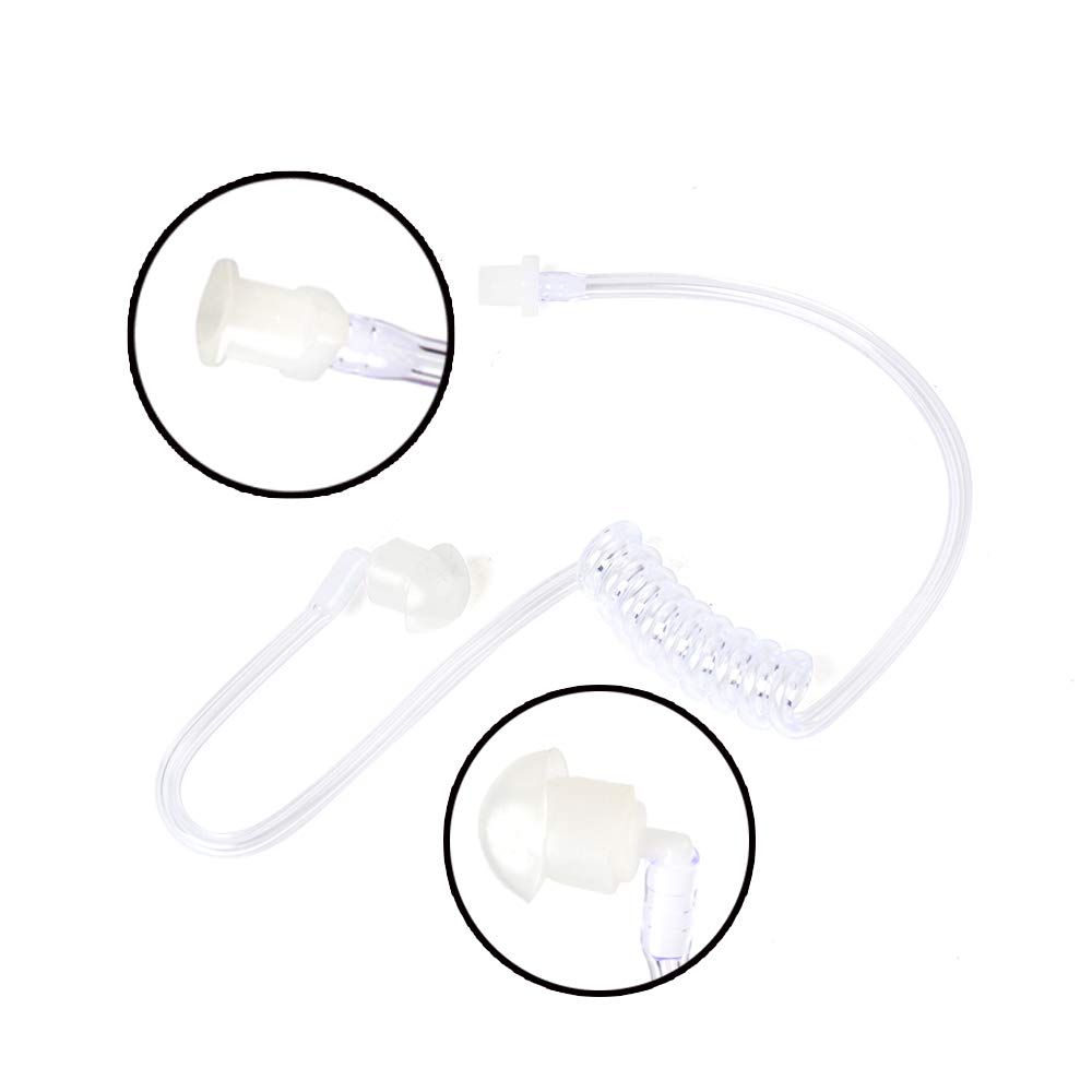 Tube d'air Acoustique Secret de Remplacement Compatible avec Les Oreillettes de sécurité pour Talkie-walkie du FBI Motorola Kenwood Baofeng (10 pièces, Transparent)