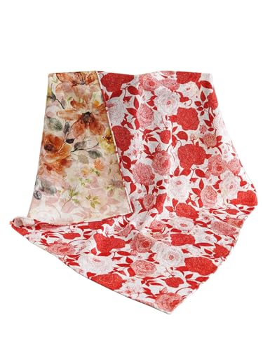 Écharpe carrée en soie de qualité supérieure HangErFeng imprimé rose rouge