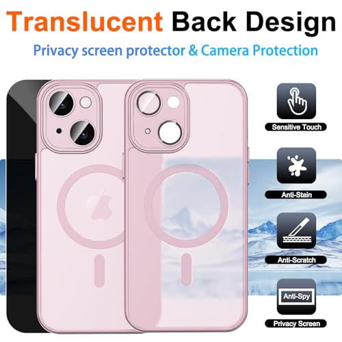 Image of for iPhone 14 Plus Case with Privacy Screen Protector, Pink
