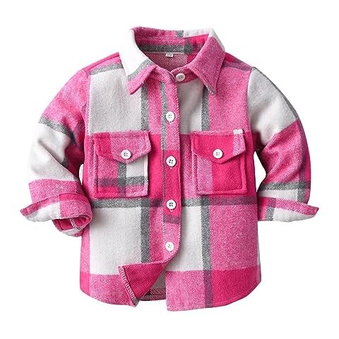 Girls Long Sleeve Flannel Shirt Jacket Cover
