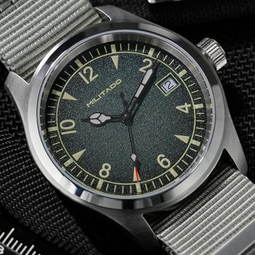 Image of TACTICAL FROG Militado ML08 Field Watch Japanese Sweep VH31 / 515 Movt with Calendar, Men's Military Watch Sapphire Crystal 10 ATM Waterproof Analog Watches for Men