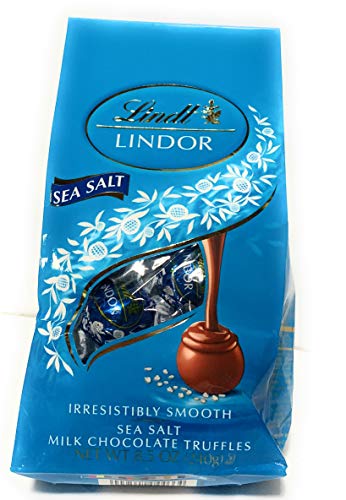 Image of NEW Lindt Lindor Milk Chocolate Sea Salt Truffles, 8.5 oz (one bag)