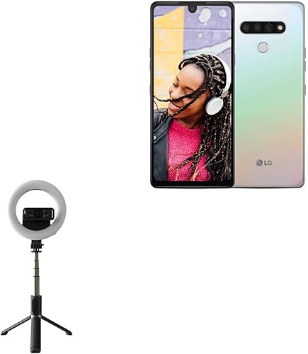 BoxWave - Soporte y soporte compatible con LG Stylo 6 (soporte y montaje de BoxWave) - RingLight SelfiePod, brazo extensible para selfie Stick con