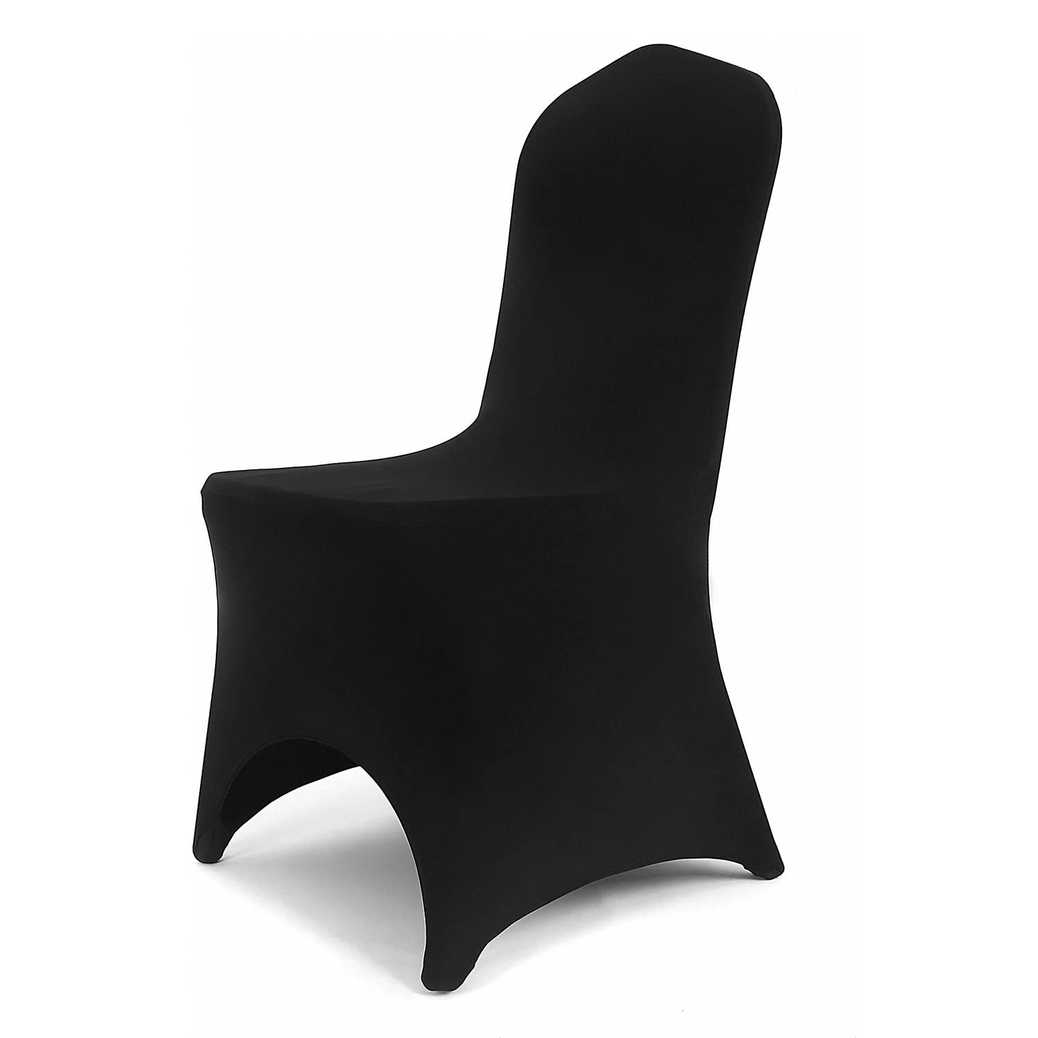 Chair Covers Removable Washable Dining Stretch Chair Covers Polyester Spandex Chair Slipcover for Wedding Dining Room Party Banquet (100, Arched Black)