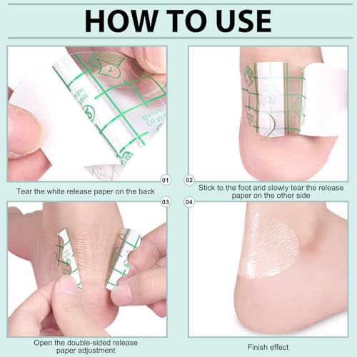 Image of 100Pcs Zealburstj Self Adhesive Invisible Heel Anti-Wear Sticker, Heels Stickers Transparent Thin for High Heels, Waterproof Anti Wear Foot Care Heel Protection Pad