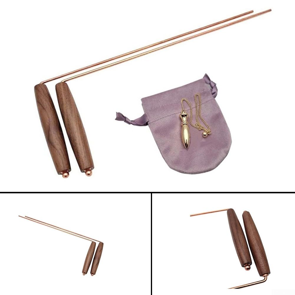 ReachMall 1 paire de baguettes de détection de métaux en cuivre pur, baguettes de détection de cuivre pur, baguettes de détection de cuivre portables, Instruments de mesure pour détection de métaux