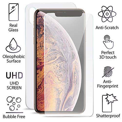 Homy Tempered Glass Screen Protector Kit For Iphone X Xs 5.8 Inch: 2X Front And 1X Back Ballistic Japanese Glass + 2X Camera Lens Protector. Hd Clear Cover, Anti Fingerprint, Case Friendly Protection #TOP4