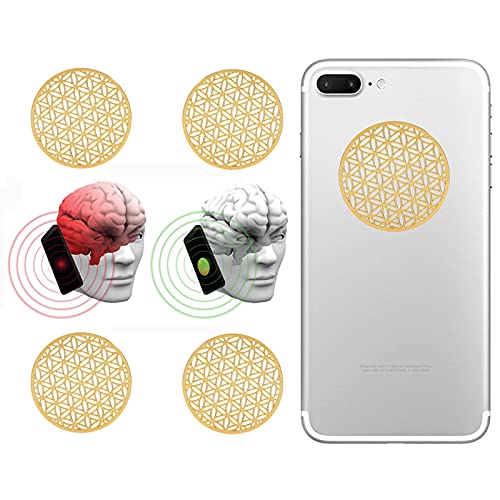 HGKHJ 24K Hollowing EMF Protection Anti Radiation Elimination Phone Stickers, Strong Radiation Stickers Decoration Accessories for Mobile Phone, Laptop, Microwave Oven, Air Conditioner