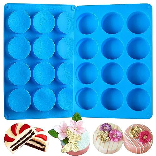 Image of Sidosir 2Pcs Oreo Cookie Chocolate Silicone Mold, 12-Cavity Round Cylinder Oreo Chocolate Cover Molds for Candy, Silicone Baking Molds for Mini Cakes, Jelly