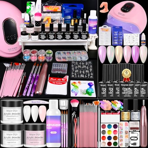 Kit Acrílico Uñas Básico 6 Colores Polvo y Gel miniatura 1