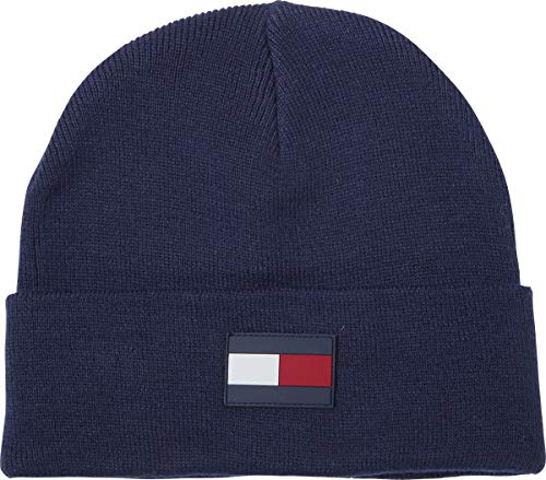 (トミーヒルフィガー) TOMMY HILFIGER ニット帽 メンズ レディース ビーニー ニットキャップ かわいい TH SKI PATROL RECYCLED YARN RUBBER FLAG PATCH おしゃれ (1CT0424) フリーサイズ：スカイネイビー [並行輸入品]
