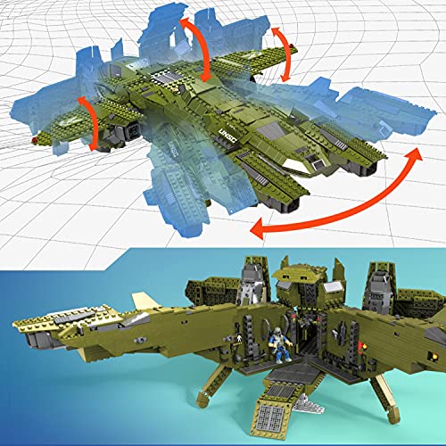 MEGA Construx GNB28 - Halo Infinite UNSC Pelican-Flugschiff, mit 2024 Bausteinen, Spielzeug ab 10 Jahren – Bild 6