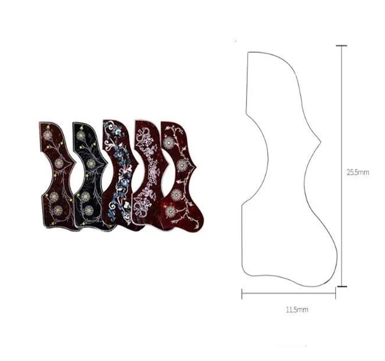 Golpeador De Guitarra Acústica Battipenna Decorativo Per Chitarra Classica Folk Universale Professionalkguards(3/4)