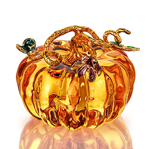 Photo 1 of Hand Blown Glass Pumpkin Figurine Ornament Glass Collectible Figurine
