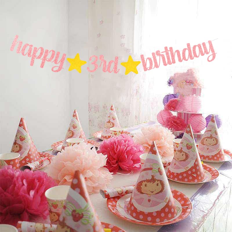 3. Geburtstag Party Banner – Holografisch & Wiederverwendbar, Pink, 3,9 M