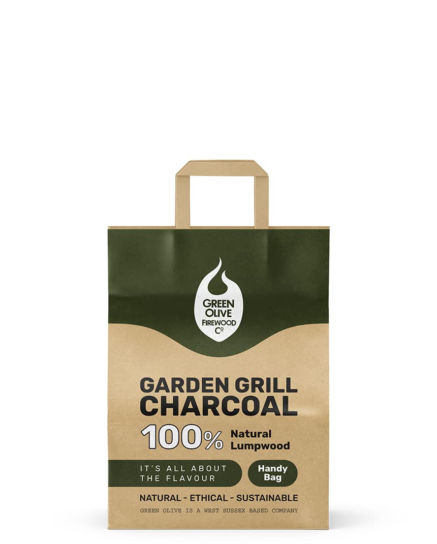 The Green Olive Firewood Garden Grill BBQ Charcoal Handy Bag Great for Cooking on Charcoal Barbecues
