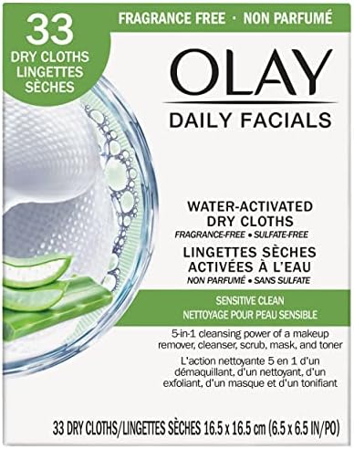 Olay 4-in-1 Sensitive Daily Facial Cloths, 33 ct (Packaging May Vary)