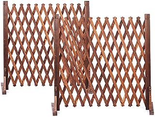 Nisorpa 2Pack Expanding Trellis Fence Freestanding Solid Wooden Movable Fence Foldable Garden Screen Panel Pet Safety Fence for Patio Lawn Decoration 160cmx70cm