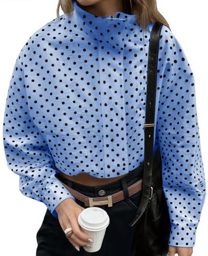 Image of Tankaneo Womens Polka Dot Zip Up Cropped Jackets