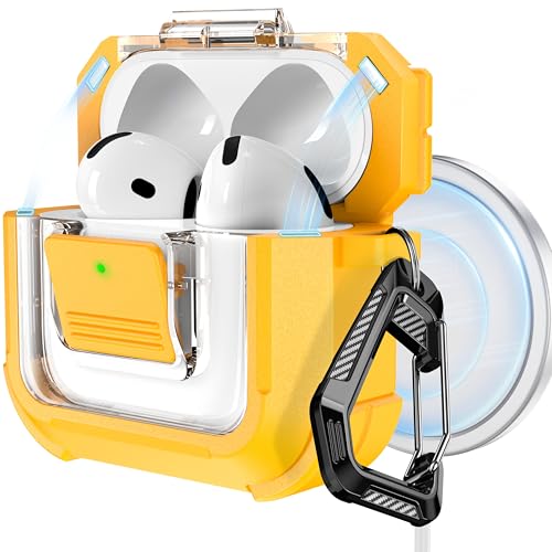 Image of RFUNGUANGO for AirPods 5 /4 Case (2026 /2024) with Lock, Yellow