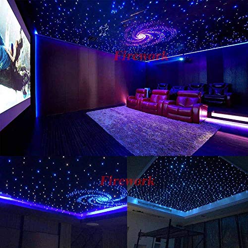 2020 New Upgraded 16W Twinkle Fiber Optic Light Star Ceiling Kit, Bluetooth APP/Remote Music Mode LED RGBW Starlight Headliner for Car and Room, 380pcs0.03in9.8ft