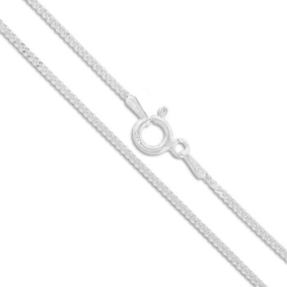 Oxford Diamond Co Sterling Silver Curb Link Chain Necklace Solid 040 1.5mm Wide 16-22" Inch Length
