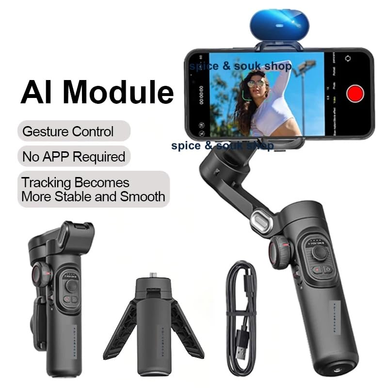 Estabilizador de cardán de mano de 3 ejes Smart XE para smartphones iPhone y Android con luz 3
