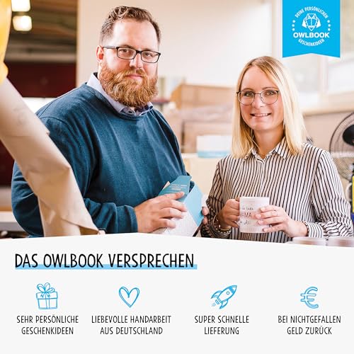 OWLBOOK® Personalisiertes Kissen mit Foto Bedrucken Lassen - Fotokissen mit 8 Fotos & Text selbst gestalten - Foto Kissen 40 x 40 cm weiß, optional mit Füllung