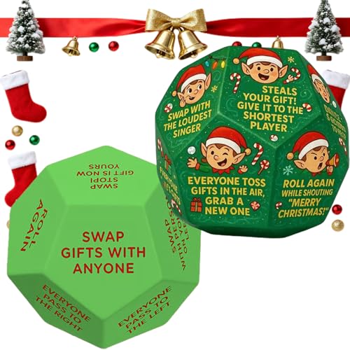Hilarious Exchange Dice Game, Santa Swap Gift Exchange Dice, 3x3in
