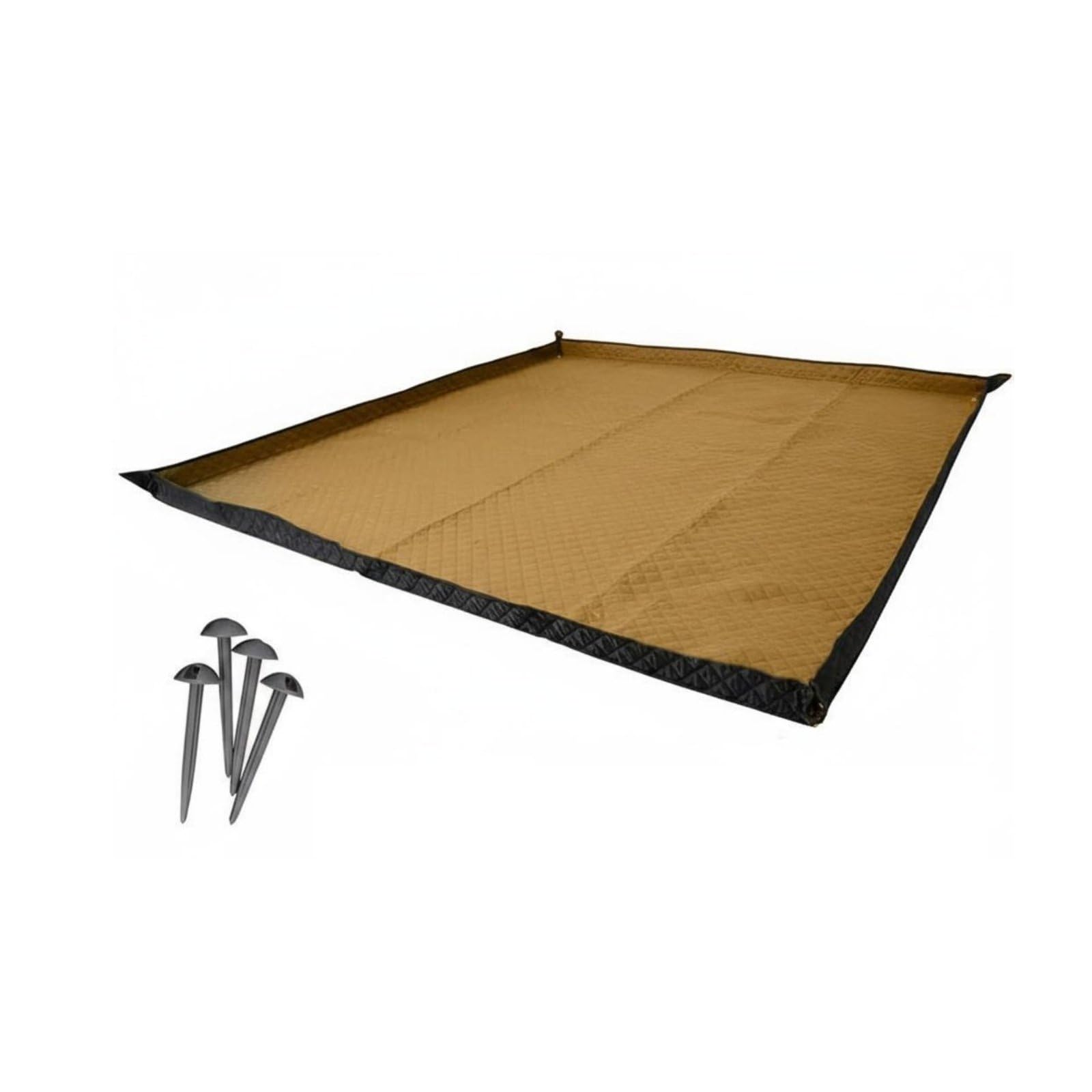 Coperta da Picnic Impermeabile Pieghevole Tappeto da Campeggio Portatile Morbida per Spiaggia, 200 200cm, Kaki