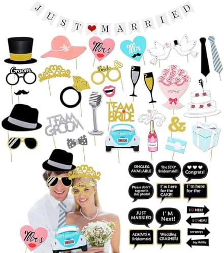 30PCS Photo Booth Kit Oro Nero Photo Booth Compleanno Foto Occhiali Photo Booth Partito Cappello Mascherina Comunione Decorazioni Photo Booth Per Partito Natale Compleanno Feste Selfie (Oro Nero