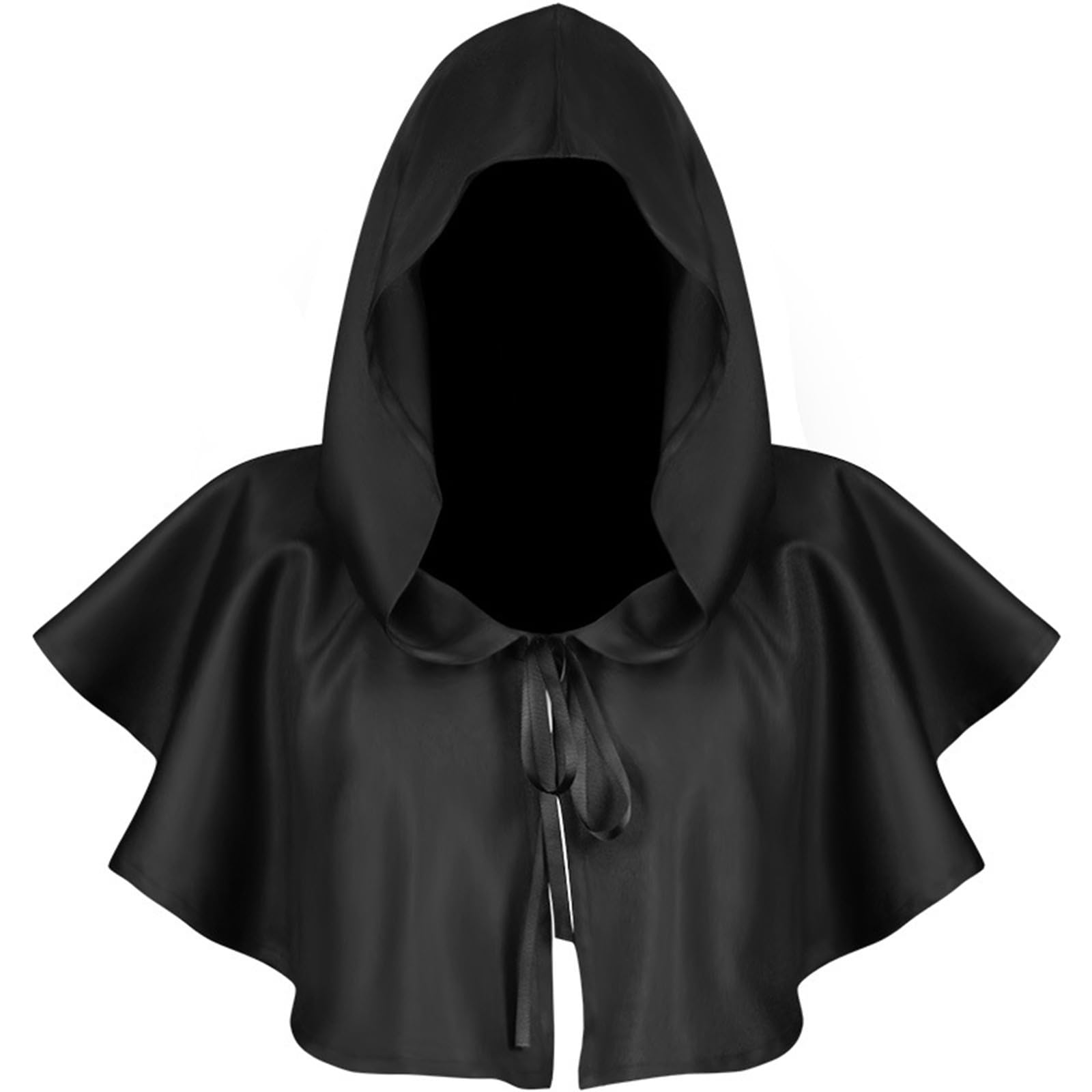 Zeiyignr Halloween Grim Cowl Cloak Cosplay Costumes Hooded Poncho for Men Women Sorcerer Cloak Vintage Cape Jedi Wizard
