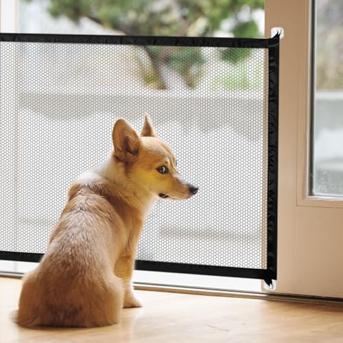2 Stück Absperrgitter Hund Treppengitter Türgitter Hunde Türschutzgitter Treppenschutzgitter Ohne Bohren Hundegitter Wohnung Tür Hundezaun Treppenschutz Tierschutzgitter Hundeschutzgitter