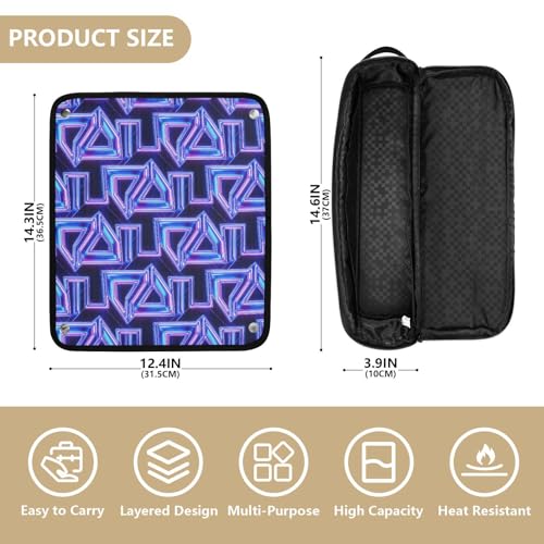 Bolsa de viaje para herramientas de cabello para mujeres y tapete resistente al calor para rizadores, planchas y alisadores, organizador portátil miniatura 4