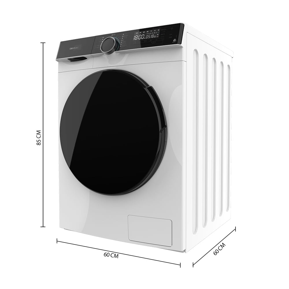 Cecotec Pralka DressCode Bolero 12 kg ładowana od przodu 12 kg, 2000 W, maksymalna regulacja 1400 obr./min, certyfikat WoolMark, 14 programów, niskie zużycie energii, automatyczne czyszczenie bębna