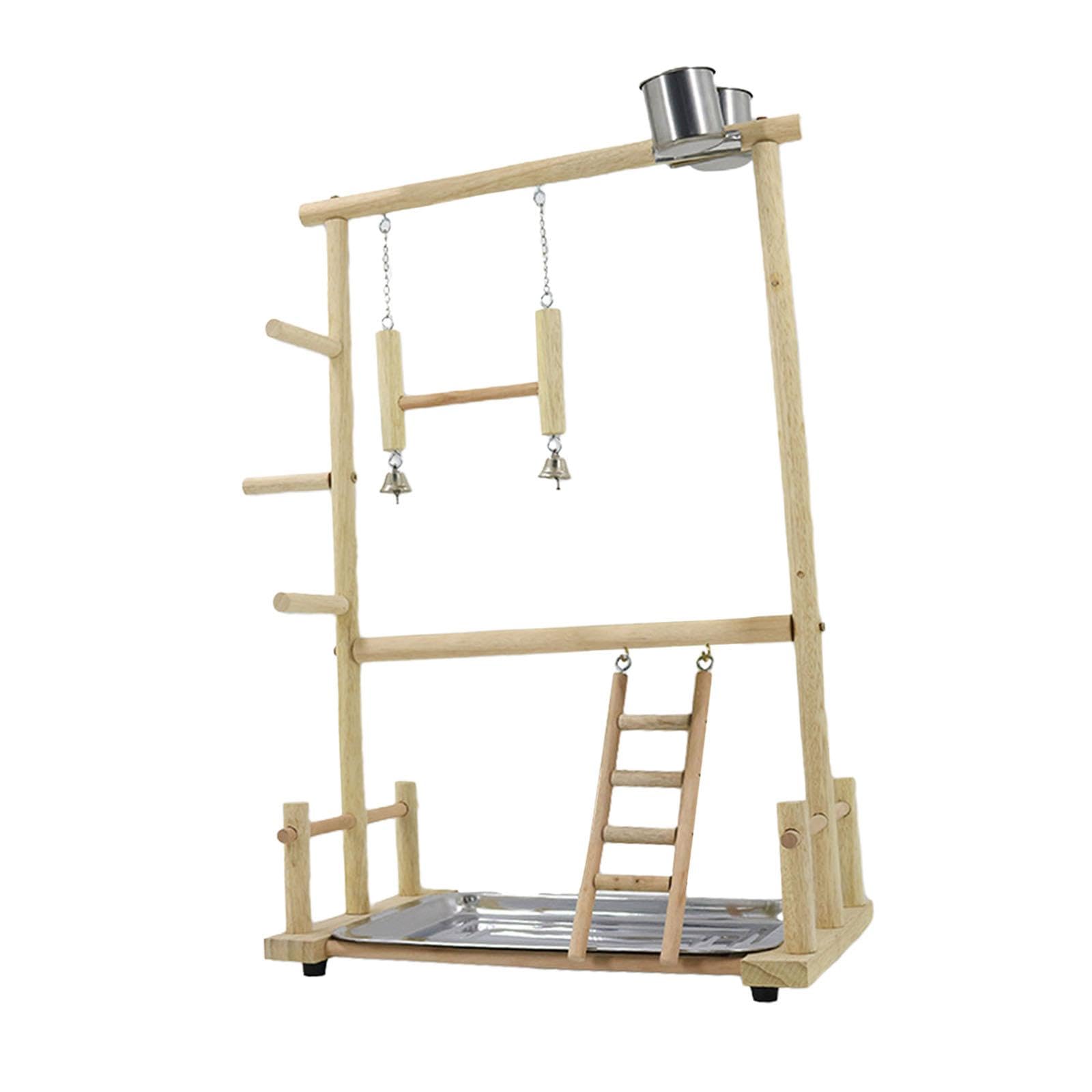 Parrot Spielplatz Sitzstange Plattform Übung Käfig Zubehör Vögel Kauspielzeug Holz Spielständer für Lovebirds Wellensittiche Conures / 1295