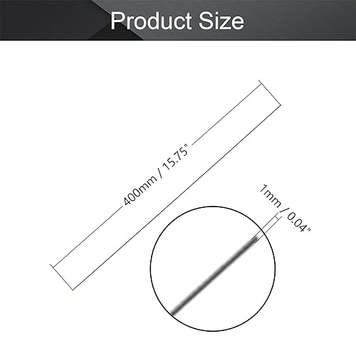 Miniatura 2 de Fielect Varilla de fibra de carbono de 0.039 in para avión RC Mate Pole Longitud 15.748 in 15.7 pulgadas 5pcs