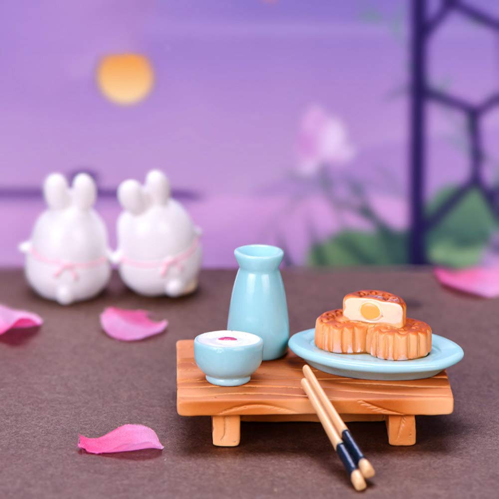 Sytaun Dollhouse Ornament Miniature Mid-Autumn Festival Moon Cake Lotus Decor 14#