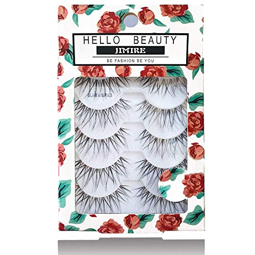 JIMIRE Fake Eyelashes Multipack Glam Wispy 614 Lashes