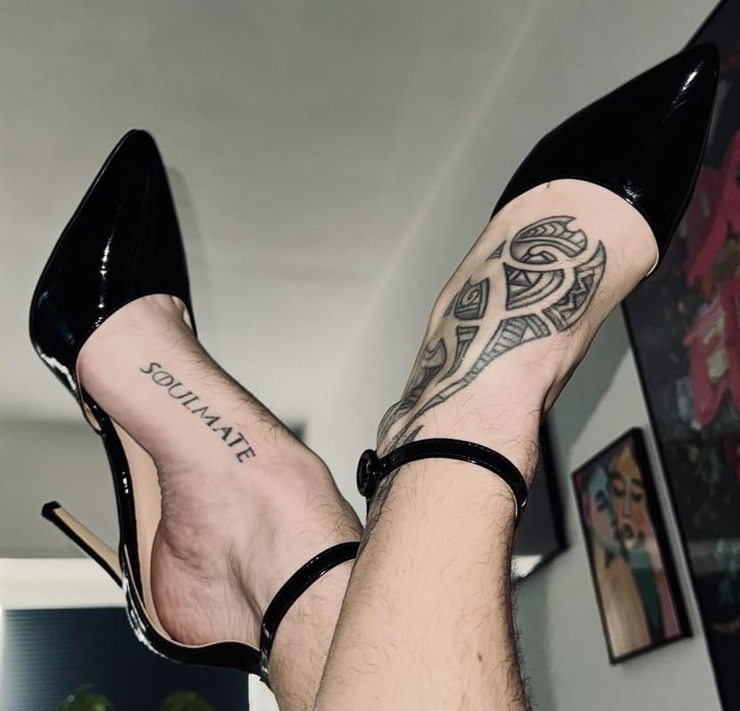 blingqueen Decolleté da donna in pizzo con tacco alto, nero metallizzato, 44 EU