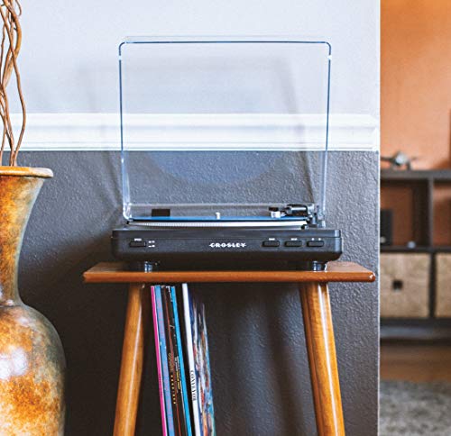 Image of Crosley T400D-BK Fully Automatic Bluetooth 2-Speed Turntable Record Player with Built-in Preamp, Black