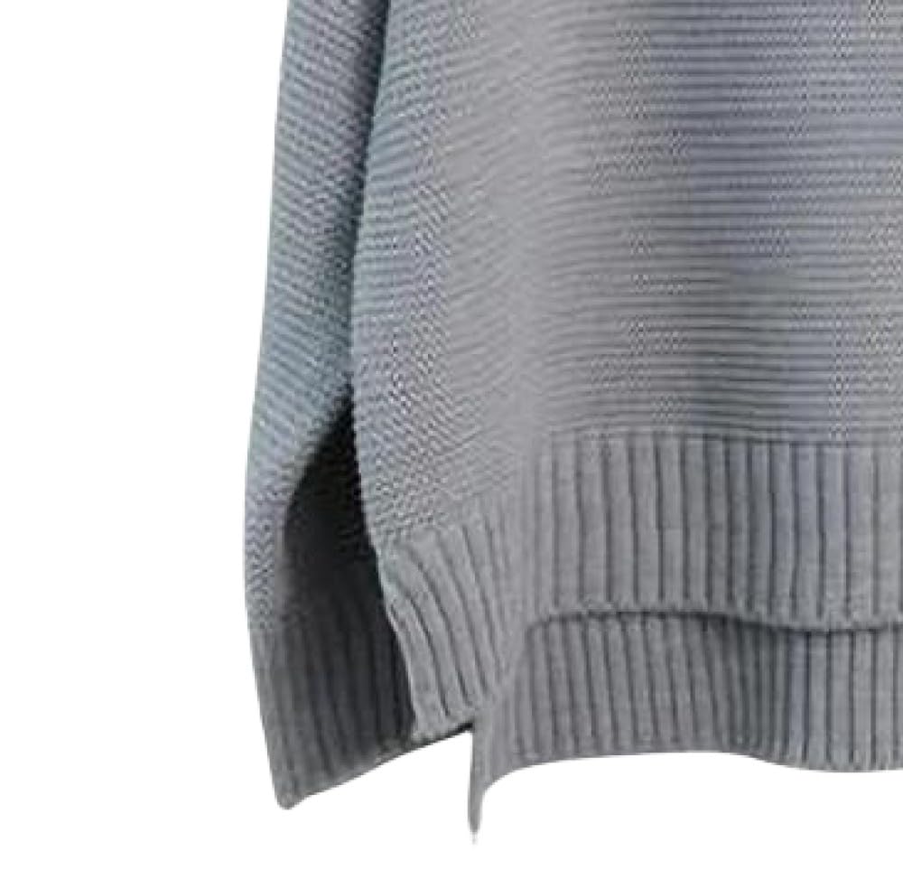Damen Rollkragenpullover Aus Wolle, Langärmelig, Strickpullover Mit Schraubgewinde, Strickpullover, Warm, Reiner Kaschmir Pullover, Winter Sweatshirt, Grau, M