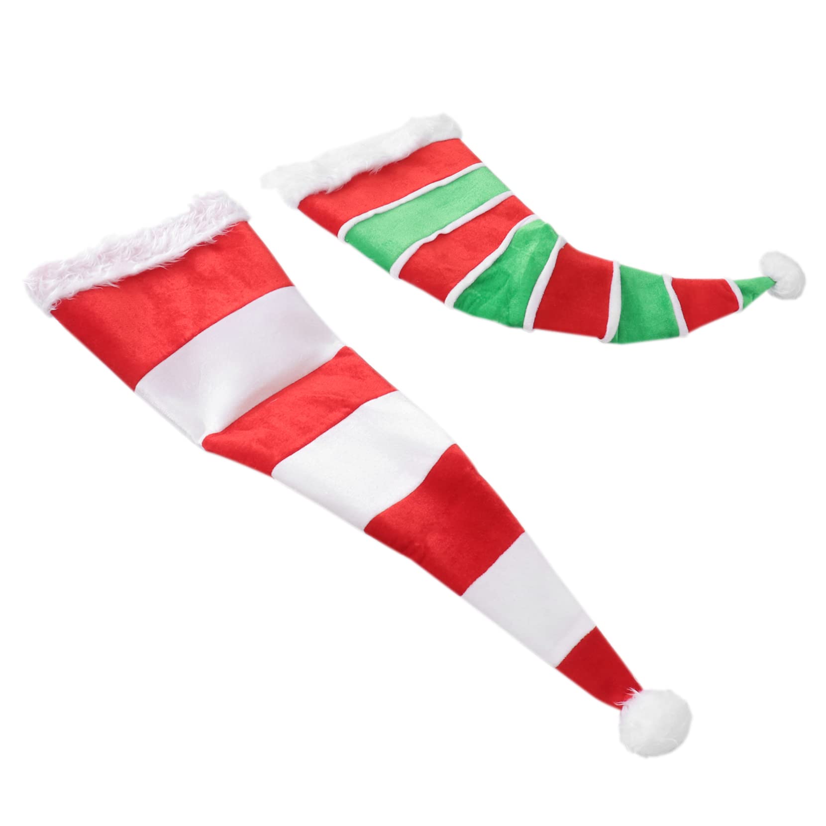KOMBIUDA 2pezzi Cappello Di Natale Per Folletto Cappello Da Folletto Per Feste Natalizie Accessori Da Cosplay Per Capelli Rosso e Verde Per Feste e Natale