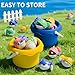 ORANGE OCEAN 66 PCS Magnetic Fishing Game for Kids Toddlers Boys Ages 3-5 4-6, Kid Magnetic Fishing Toys with 360° Rotation & Sound, Birthday Toys Gifts for 3 4 5 6 Year Old Boys Kids, 1-8 Players