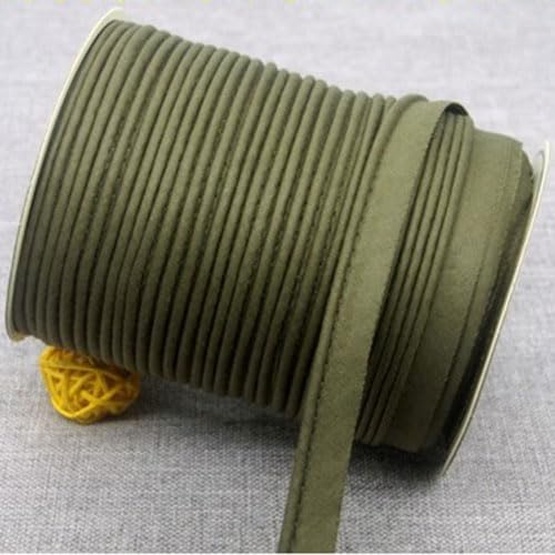 Cotton Piping Fabric Trim Bias Binding Tape Sewing Insertion 2mm Cord Flanged (Olive Green,5 metres)