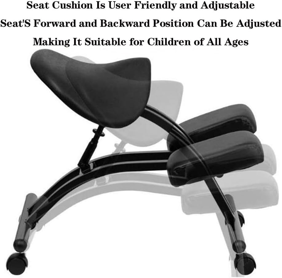 SFKLYU Height Adjustable Office Stool,Ergonomic Kneeling Chair, Good Posture Computer Stool Ergonomic Kneeling Chair for Upright Posture Home, Office