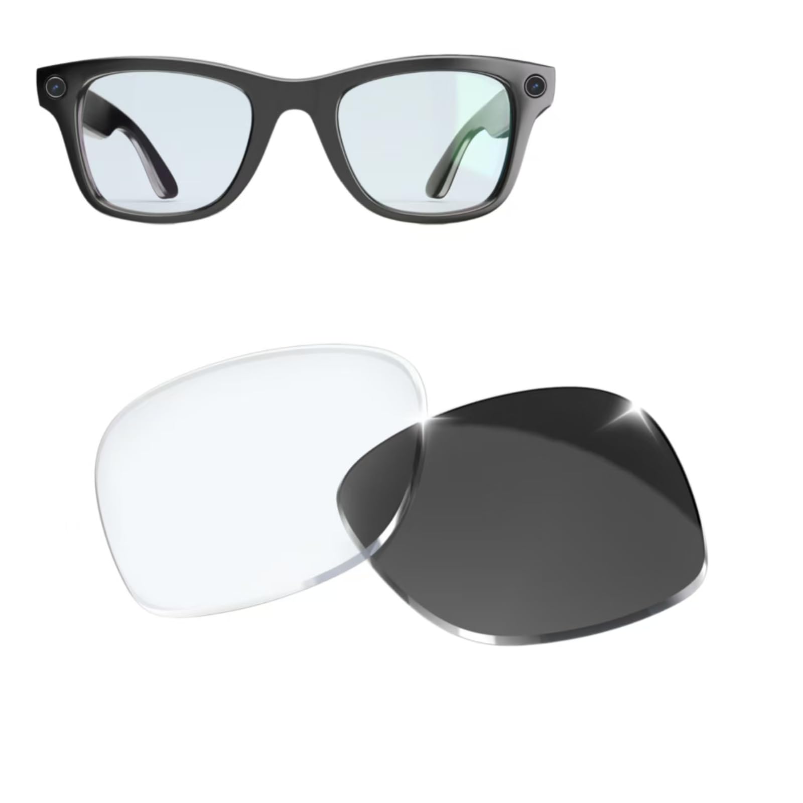 Lentes de repuesto compatibles con Ray-ban Wayfarer Meta RW4006 (Gen1) y RW4012 50 mm (Gen2), protección UV400, transición interior y exterior (lentes que cambian de color)